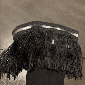 Elegant Black Fringe Women's Scarf